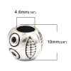 Picture of Zinc Based Alloy Spacer Beads Human Head Antique Silver Color (Can Hold ss4 Pointed Back Rhinestone) About 10mm x 8mm, Hole: Approx 4.6mm, 50 PCs
