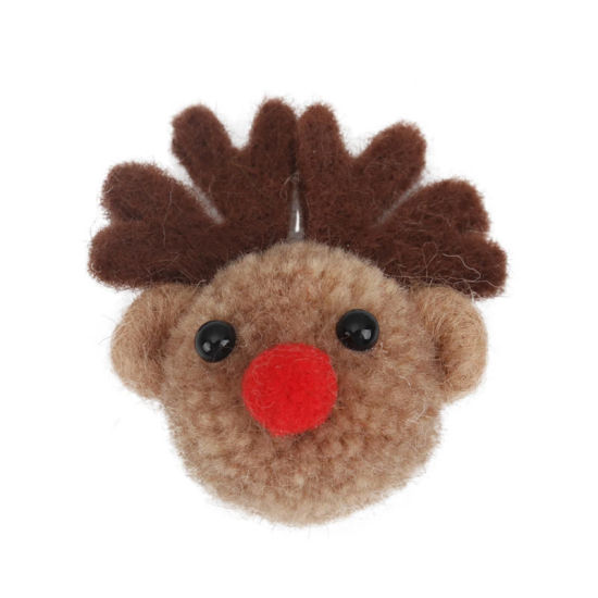 Picture of Wool For DIY & Craft Multicolor Christmas Reindeer 5.2cm x 4.8cm, 2 PCs