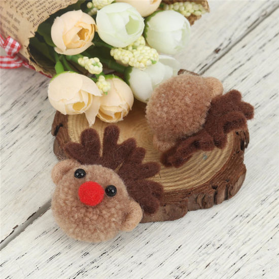 Picture of Wool For DIY & Craft Multicolor Christmas Reindeer 5.2cm x 4.8cm, 2 PCs