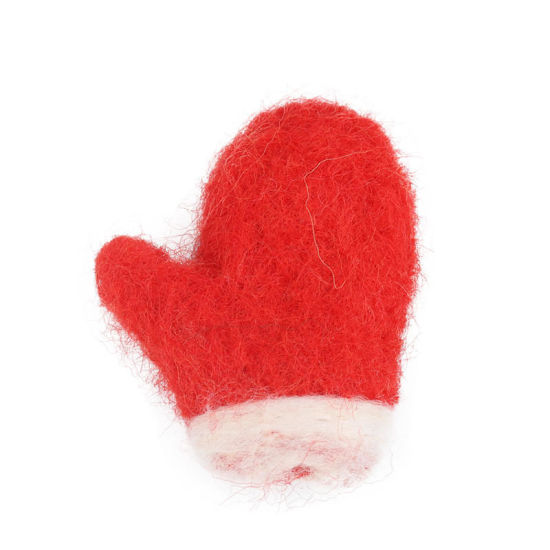 Изображение Шерсть Рождество DIY ремесло Красный Носок 4см x 3.3см, 2 ШТ