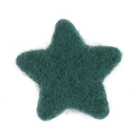 Lana DIY Artesanía Verde Oscuro Estrellas de cinco puntos 4cm x 3.7cm, 2 Unidades
