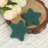 Imagen de Lana DIY Artesanía Verde Oscuro Estrellas de cinco puntos 4cm x 3.7cm, 2 Unidades