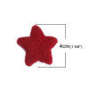 Imagen de Lana DIY Artesanía Rojo oscuro Estrellas de cinco puntos 4cm x 3.7cm, 2 Unidades