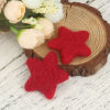 Imagen de Lana DIY Artesanía Rojo oscuro Estrellas de cinco puntos 4cm x 3.7cm, 2 Unidades