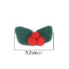 Picture of Wool For DIY & Craft Dark Green Flower Leaves 5.2cm x 2.2cm, 2 PCs