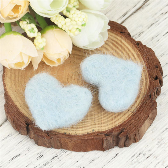 Picture of Wool For DIY & Craft Gray Heart 3.5cm x 2.7cm, 2 PCs