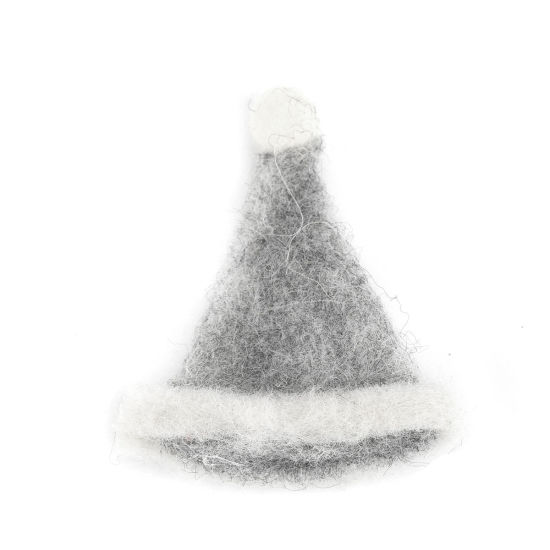Изображение Шерсть DIY ремесло Серый Рождество шляпы 5.5см x 4.4см, 5 ШТ
