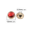 Picture of ABS Sewing Shank Buttons Round Light Golden Red Faceted 12mm Dia, 50 PCs