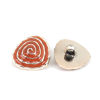 Picture of ABS Sewing Shank Buttons Triangle Golden Orange-red Swirl Pattern Enamel 25mm x 22mm, 10 PCs
