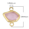 Picture of Brass & Glass Connectors Irregular Gold Plated Light Pink Faceted 14mm x 12mm, 5 PCs                                                                                                                                                                          