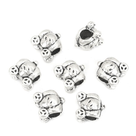 Zinc Based Alloy Halloween Beads Pumpkin Carriage Antique Silver Color About 12mm x 11mm, 10 PCs