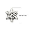 Bild von Zinklegierung Zwischenperlen Spacer Perlen Weihnachten Schneeflocke Antiksilber ca. 14mm x 13mm, Loch:ca. 4.4mm, 20 Stück