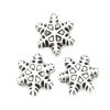 Picture of Zinc Based Alloy Beads Christmas Snowflake Antique Silver Color About 14mm x 13mm, Hole: Approx 4.4mm, 20 PCs