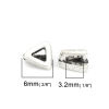 Picture of Zinc Based Alloy Slide Beads Triangle Antique Silver Color Hollow About 6mm x 6mm, Hole:Approx 3.2mm x1.2mm 50 PCs