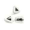 Picture of Zinc Based Alloy Slide Beads Triangle Antique Silver Color Hollow About 6mm x 6mm, Hole:Approx 3.2mm x1.2mm 50 PCs
