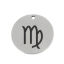 Picture of Stainless Steel Charms Round Disc Silver Tone Virgo Sign Of Zodiac Constellations 20mm Dia., 5 PCs