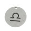 Immagine di Acciaio Inossidabile Charms Tondo Tono Argento Costellazione Libra 20mm Dia., 5 Pz