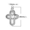 Bild von Zinklegierung Charms Kreuz Antiksilber Herz Hohl 26mm x 18mm, 30 Stück