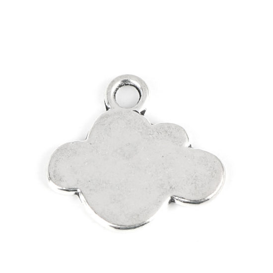 Immagine di Lega di Zinco Tempo Collezione Charms Nuvole Argento Antico 20mm x 18mm , 30 Pz