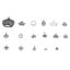 Image de Pendentifs en Alliage de Zinc Couronne Argent Vieilli Mixte 4cm x 4cm - 1cm x 1cm, 1 Kit ( 17 Pcs/Kit)