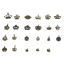 Immagine di Lega di Zinco Charms Corona Bronzo Antico Misto 28mm x 23mm - 10mm x 10mm , 1 Serie ( 30 Pz/Serie)