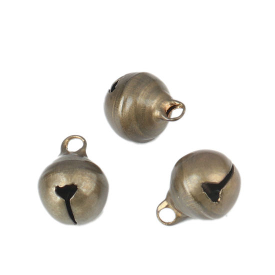 Bild von Messing Charms Glocke Bronzefarbe 13mm x 10mm, 100 Stück                                                                                                                                                                                                      