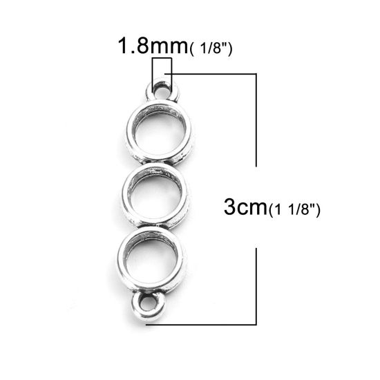 Picture of Zinc Based Alloy Connectors Circle Ring Antique Silver Color Hollow 3cm x 0.8cm, 47 PCs