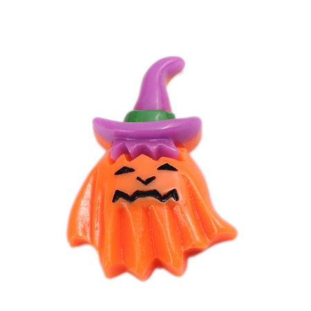 Picture of Resin Halloween Dome Seals Cabochon Halloween Ghost Multicolor 33mm x 23mm, 10 PCs
