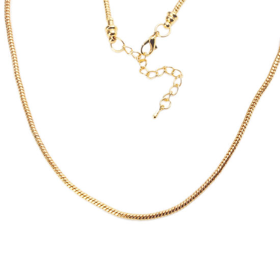 Picture of Copper Snake Chain Necklace Lobster Clasp Gold Plated 44cm(17 3/8") long, 1 Piece