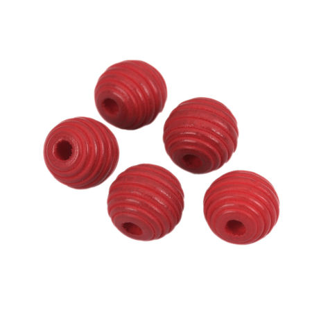 Natural Wood Spacer Beads Oval Dark Red Stripe About 18mm x 17mm, Hole: Approx 3.7mm, 25 PCs