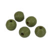 Picture of Natural Wood Spacer Beads Oval Army Green Stripe About 18mm x 17mm, Hole: Approx 3.7mm, 25 PCs