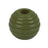 Picture of Natural Wood Spacer Beads Oval Army Green Stripe About 18mm x 17mm, Hole: Approx 3.7mm, 25 PCs