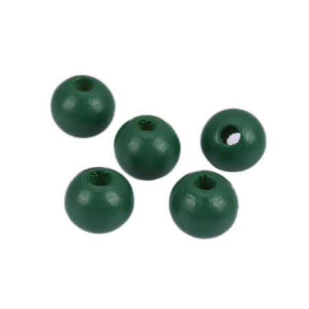 Natural Wood Spacer Beads Round Dark Green About 10mm Dia., Hole: Approx 3.1mm, 200 PCs