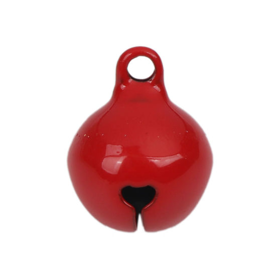 Picture of Zinc Based Alloy Charms Bell Red 18mm x 14mm, 10 PCs