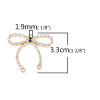 Imagen de Zamak Conectores de Araña Bowknot Chapado en Oro Hueco Negro & Transparente Rhinestone 3.3cm x 3cm, 4 Unidades