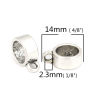 Picture of Zinc Based Alloy Bail Beads Cylinder Antique Silver Color 14mm x 5mm, 20 PCs