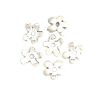 Bild von Zinklegierung Perlkappen Blumen Antiksilber (für Perlengröße: 12mm D.) 12mm x 11mm, 20 Stück