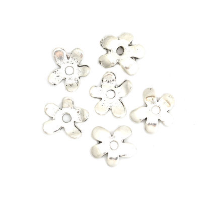 20 New Connectors Heart Flower Tibetan Silver End Bead Caps 12.5mm