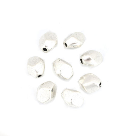 Zinc Based Alloy Beads Irregular Antique Silver Color About 10mm x 9mm, Hole: Approx 1.7mm, 50 PCs