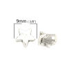 Picture of Zinc Based Alloy Slide Beads Pentagram Star Antique Silver Color About 9mm x 9mm, Hole:Approx 6.4mm x 2.1mm 100 PCs