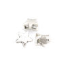 Picture of Zinc Based Alloy Slide Beads Pentagram Star Antique Silver Color About 9mm x 9mm, Hole:Approx 6.4mm x 2.1mm 100 PCs