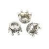 Picture of Zinc Based Alloy Beads Caps Crown Antique Silver Color (Fit Beads Size: 8mm Dia.) (Can Hold ss4 Pointed Back Rhinestone) 11mm x 6mm, 5 PCs