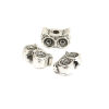 Picture of Zinc Based Alloy Beads Owl Animal Antique Silver Color (Can Hold ss5 Pointed Back Rhinestone) About 12mm x 8mm, Hole: Approx 2.4mm, 20 PCs