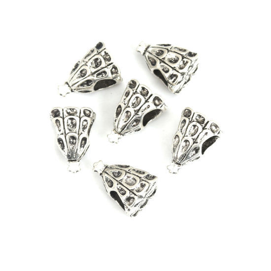 Immagine di Lega di Zinco Perline Albero di Natale Argento Antico Circa 13mm x 10mm, Foro:Circa 4.5mm, 10 Pz