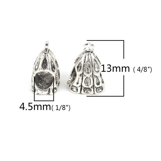Immagine di Lega di Zinco Perline Albero di Natale Argento Antico Circa 13mm x 10mm, Foro:Circa 4.5mm, 10 Pz