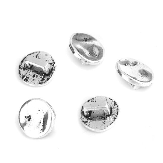 Picture of Zinc Based Alloy Slide Beads Round Antique Silver Color About 11mm Dia, Hole:Approx 4.2mm 90 PCs
