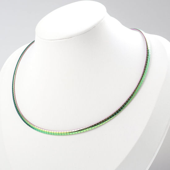 Image de 1 Pièce Collier Tour de Cou en 304 Acier Inoxydable Placage sous Vide Rond Multicolore Placage 45cm long