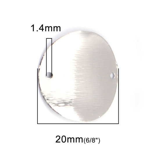 Bild von Messing Verbinder Rund Silberfarbe Kurve 20mm D., 5 Stück