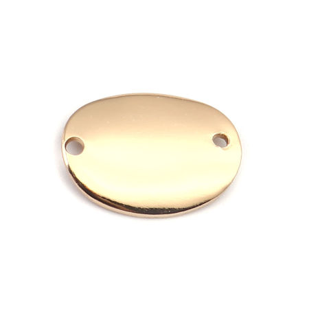 Picture of Brass Connectors Oval Gold Plated Curve 19mm x 14mm, 5 PCs