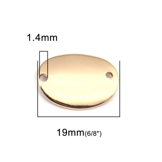 真鍮 コネクター 楕円形 金メッキ カーブ 19mm x 14mm、 5 個                                                                                                                                                                                                                         の画像